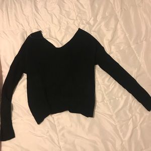 NWOT Twisted back black sweater